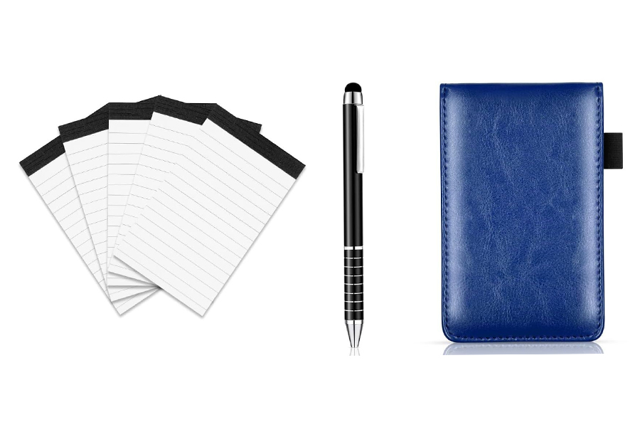 Cuaderno de bolsillo de cuero con banda elástica