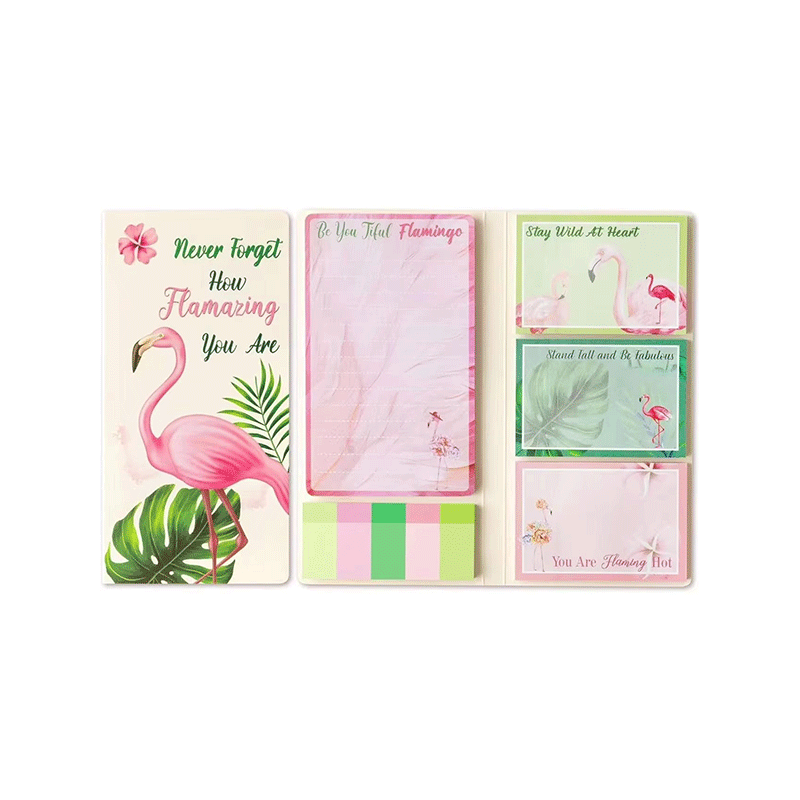 Bloc de notas adhesivas con tema de Flamingo