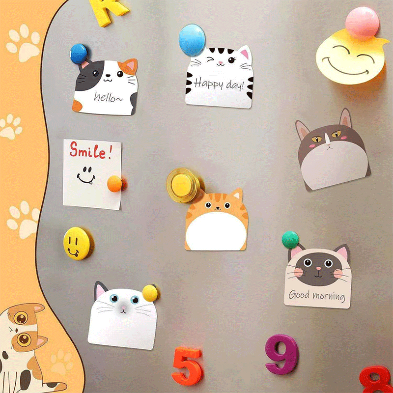 Almohadilla de notas adhesivas con forma de gato