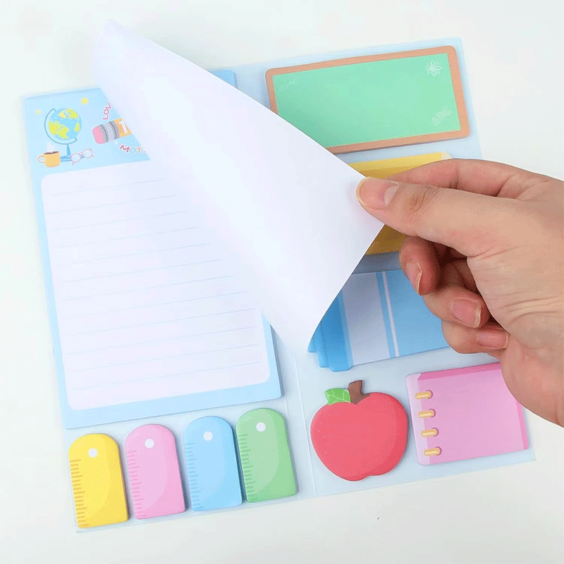 Conjunto de notas adhesivas con temática de enfermera de color verde claro