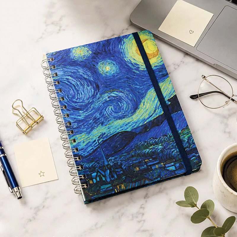 Funda elástica para portátil en espiral Starry Night Cover