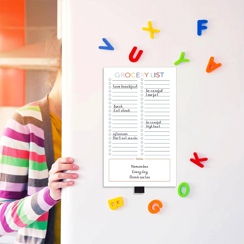 Bloc de notas magnético para lista de compras, bloc de notas para refrigerador