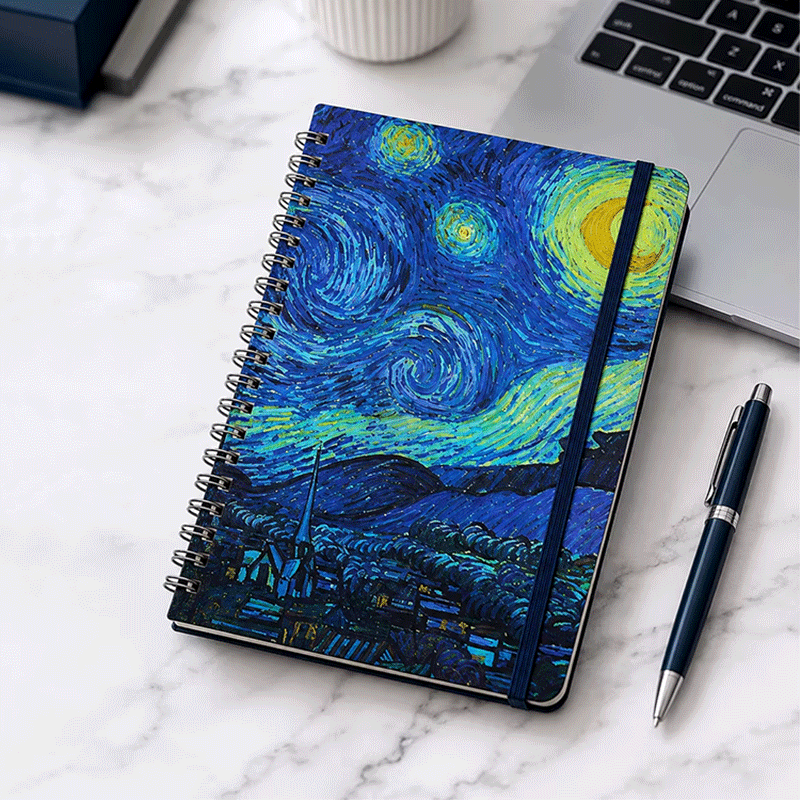 Funda elástica para portátil en espiral Starry Night Cover
