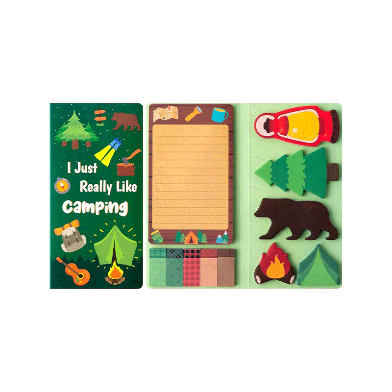 Paquete de notas adhesivas con temática de Camping Wilderness