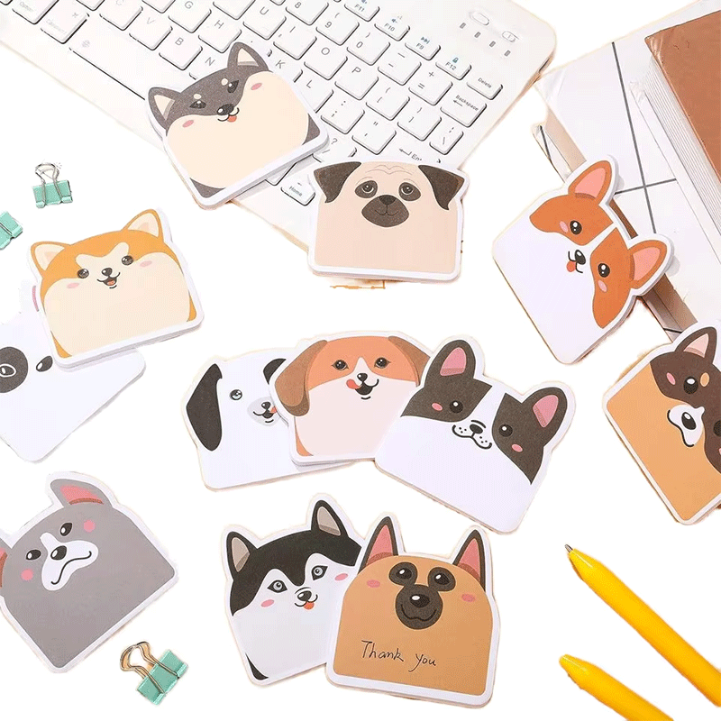 Almohadilla de notas adhesivas con forma de perro