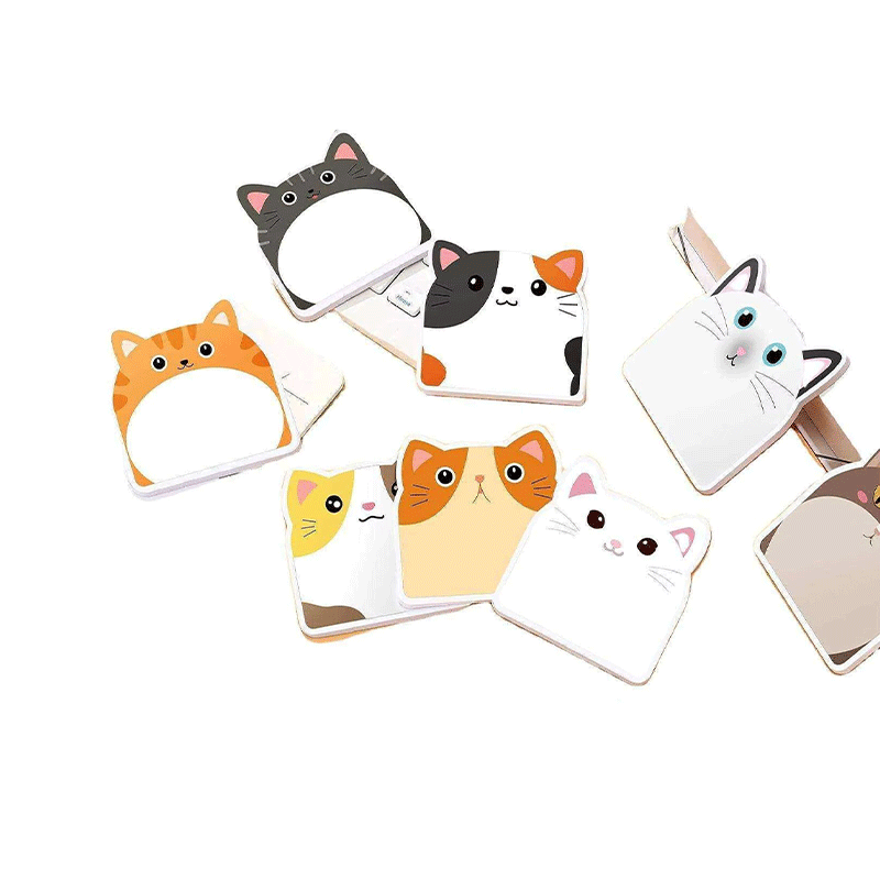 Almohadilla de notas adhesivas con forma de gato